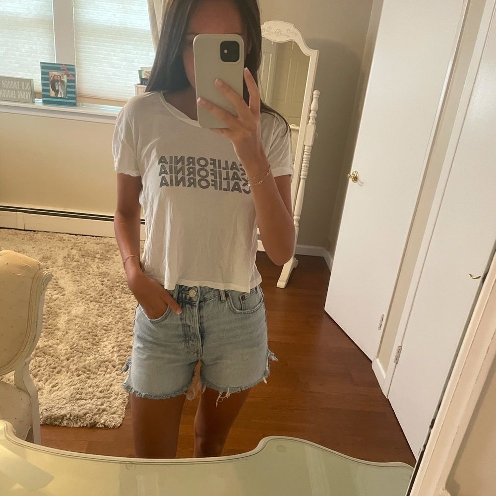Brandy Melville white California shirt tee